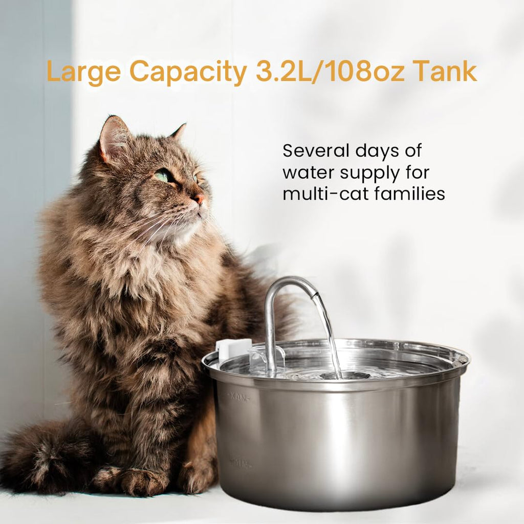 The KittySpout 3.2L Surgical Stainless Steel Fountain
